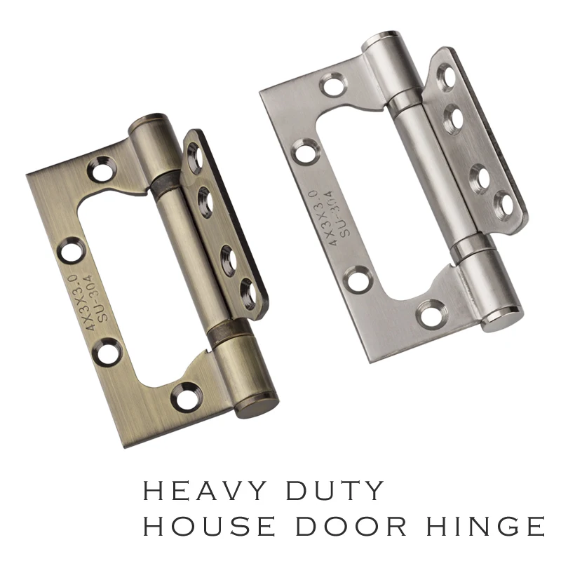 2PCS Pack Brushed Nickel and Bronze Color Stainless Steel 4" Heavy Duty House Door Hinge Open 270 Degree with screws