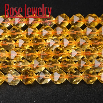

Wholesale AAA Natural Faceted Citrines Beads Yellow Crystal Round Stone Beads For Jewelry Making DIY Bracelet 6/8/10 mm 15"