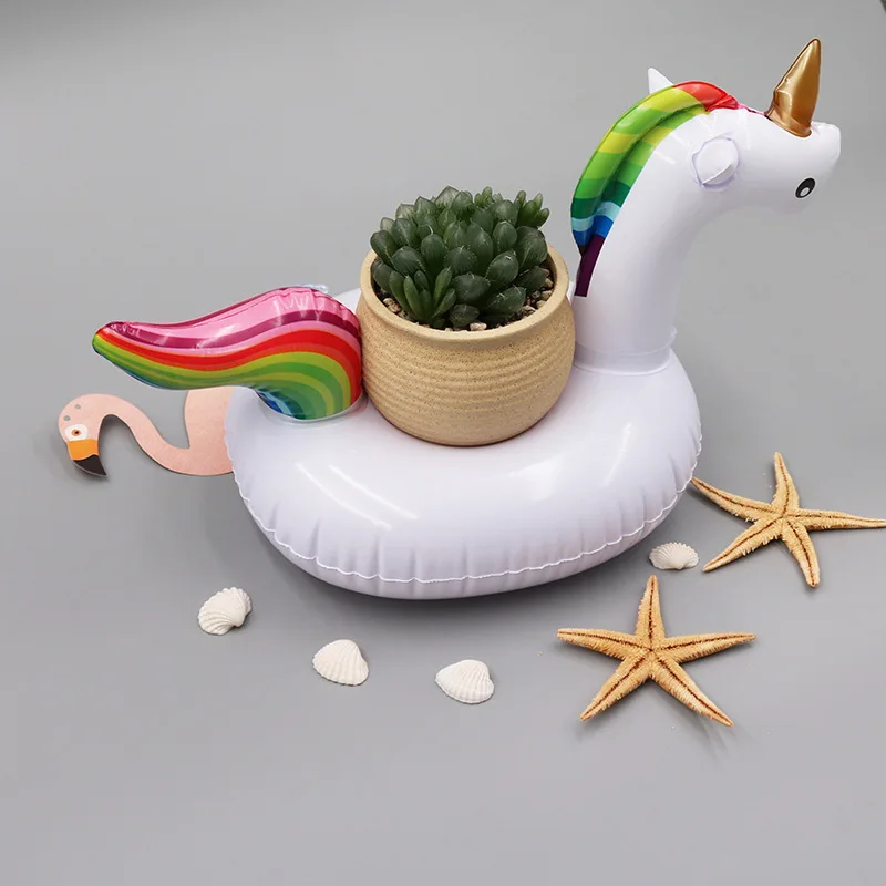

South Korea INS-Style Inflatable Unicorn Cup Holder Water Floating Coasters Pool Beverage Tray