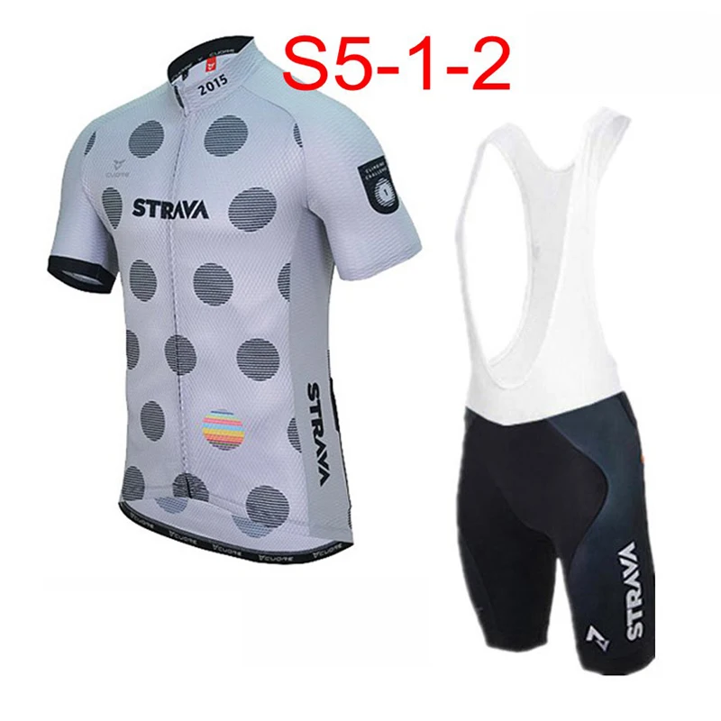 06 Новинка STRAVA Pro team велосипедные Короткие рукава Джерси нагрудник шорты наборы Летняя мужская быстросохнущая спортивная одежда K080601 - Цвет: 06