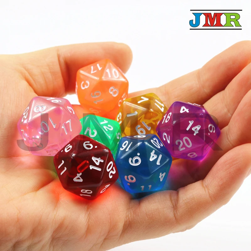 10 шт. игральные кости TRPG D20 DnD 20 кубики 7 цветов для настольных игр Dnd ролевых