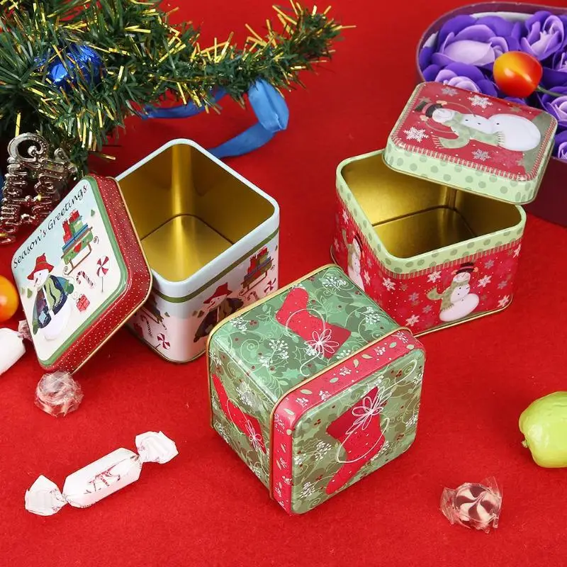 Милый прямоугольник Рождественский подарок упаковочная коробка на петлях конфеты, печенье случае печенья Случае подарок праздничные