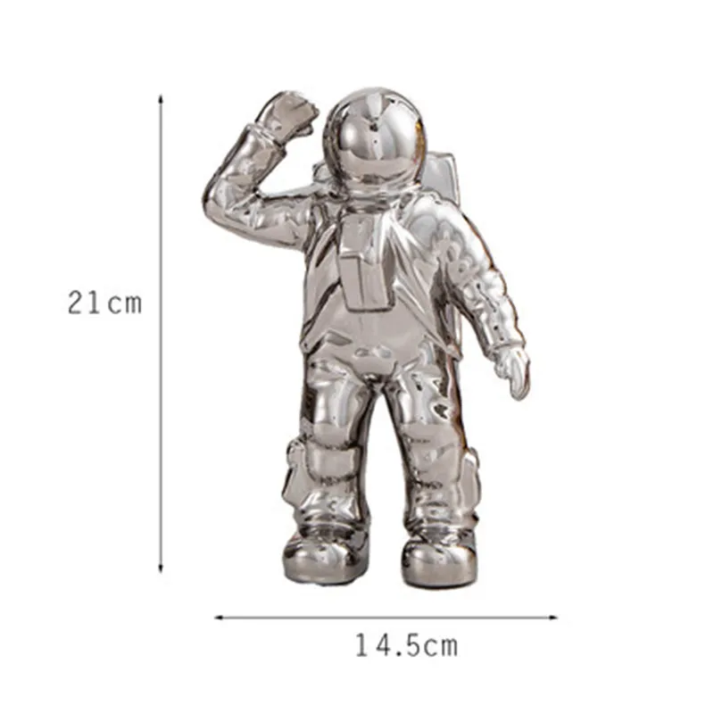  European Style Abstraction Ceramics Astronaut Statue Creative Children Bedroom Space Model Desktop  - 4000132266058