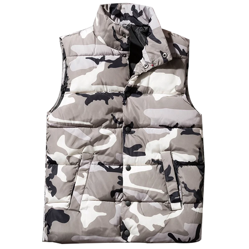 Spring Autumn women Men Camouflage Vest Super Warm Winter Jackets Vest  women Down cotton Waistcoat Couple vest plus size XS-3XL