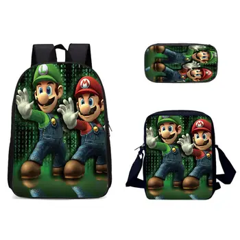 

New 3Pcs/Set Printing Schoolbag Kids Shoulder Backpacks Cartoon Children School Bags for Boys Schoolbag Girls Bag