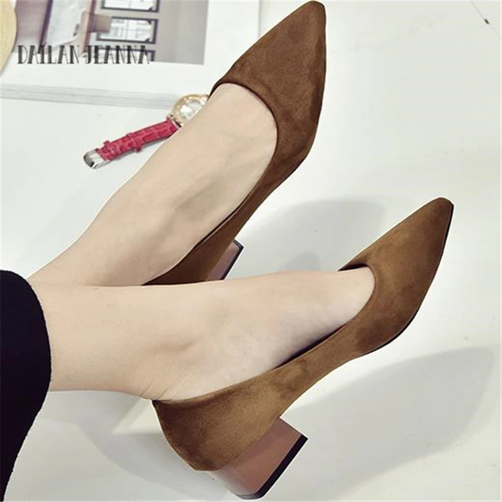

Women's shoes pumps Working shoes black heels professional thick heels straight heels single shoes comfortable 3cm low heels.