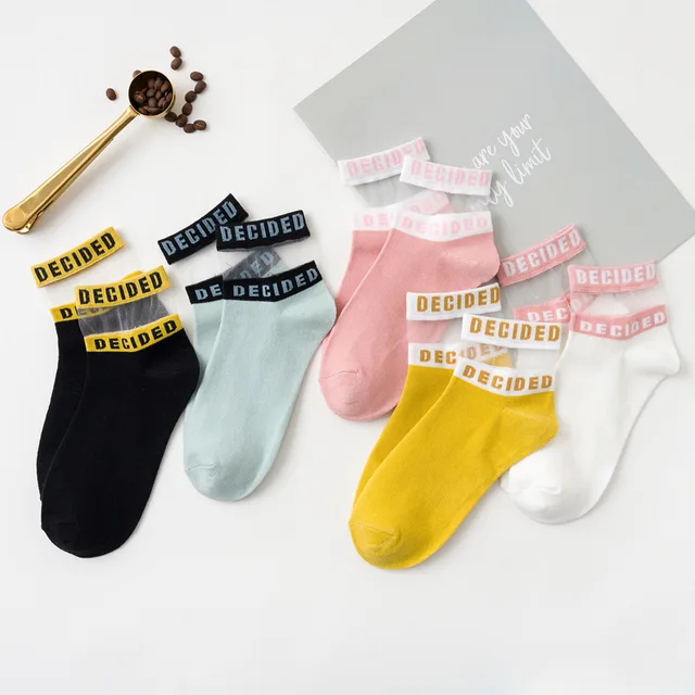 10 Pieces=5Pairs Arrivl Women Socks Funny Fruits Cute Happy Silicone Slip Invisible Cotton Sock 35-40 Printed Socking Auburn