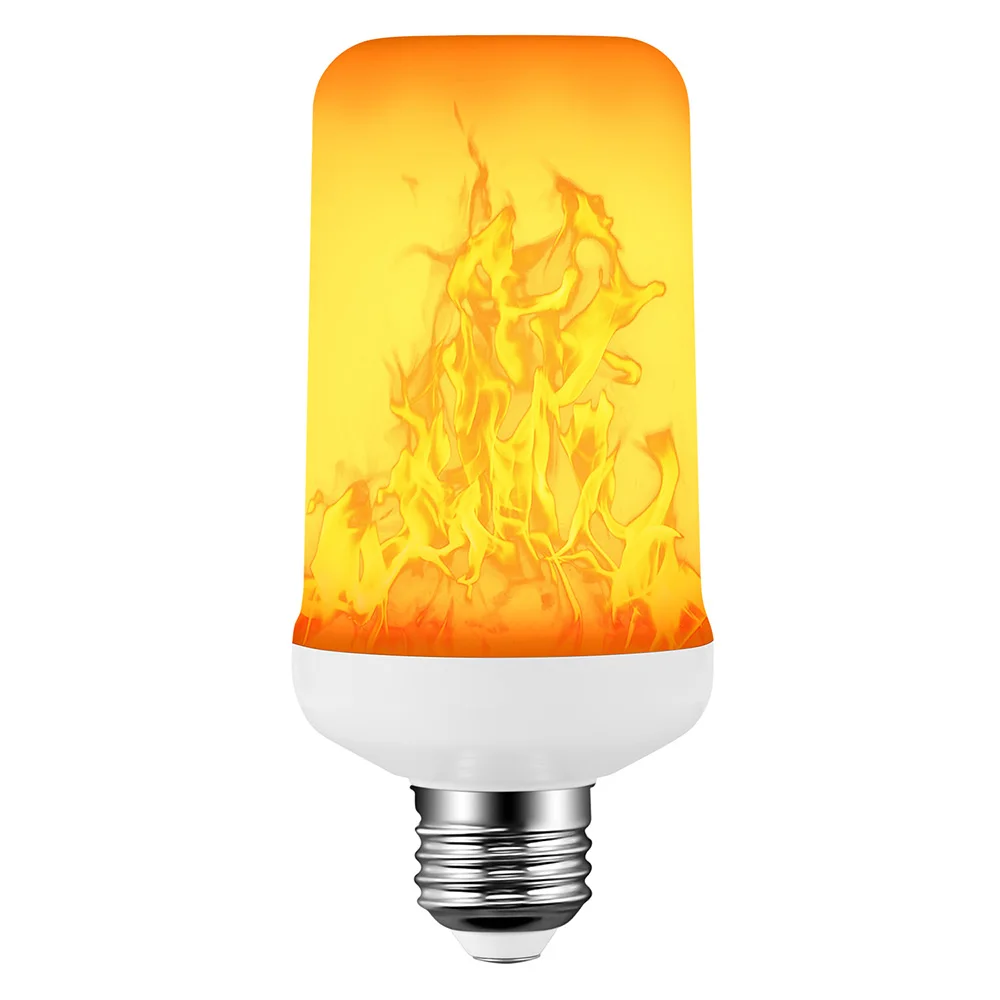 E27 лампы с пламенем, 3 Вт, 85-265 в, 4 режима, ампулы, светодиодный светильник с эффектом пламени, лампа с мерцающим эффектом, имитирующая огонь, желтый/синий свет - Испускаемый цвет: Цвет: желтый