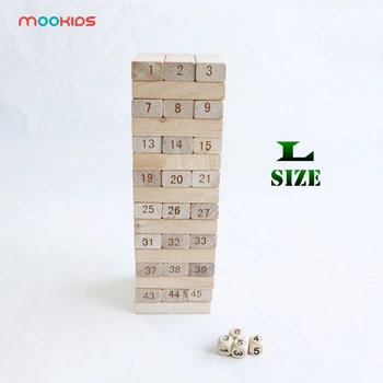 

Mookids Yard Game Education 48 Pieces Number Toppling Timbers Wooden Blocks Game Stacking Blocks Stacking Tower Fun Outdoor Lawn
