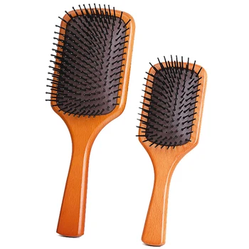 

Wooden Paddle Hair Brush Detangling Hairbrush for Women Men and Kids Reduce Frizz and Massage Scalp HJL2019