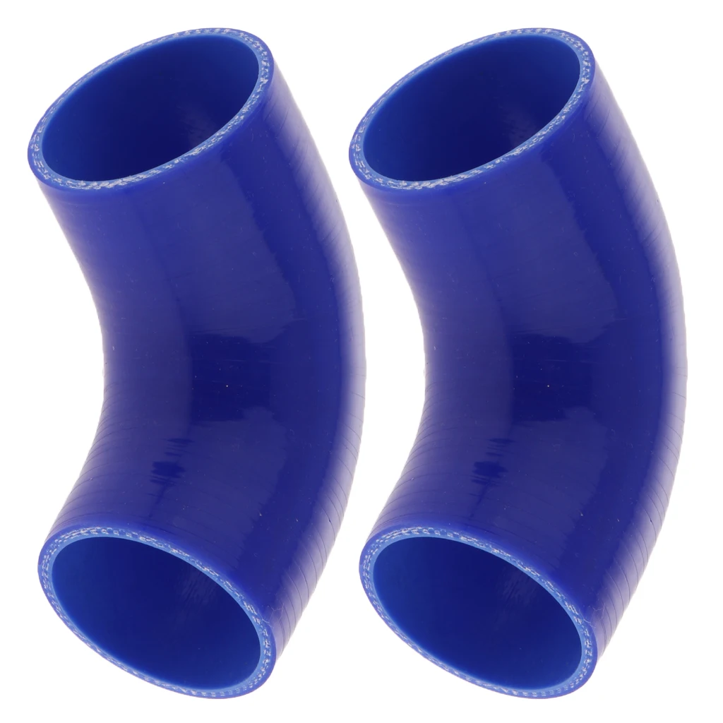 3 Inch Silicone 90 Degree Elbow Pipe Intercooler Hose Coupler -Blue, 2x