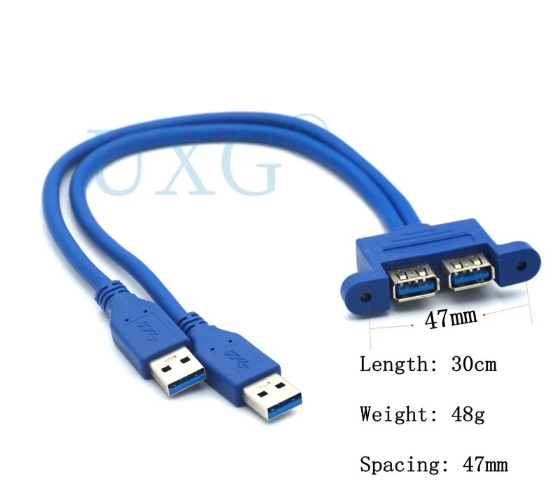 Двойной usb 3 0 AM штекер для AF Женский с винтами УДЛИНИТЕЛЬ шнур женщин панель