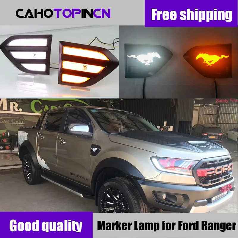 LEDDaylightDRLSideMarkerLightFenderLampforFordRangerEverest