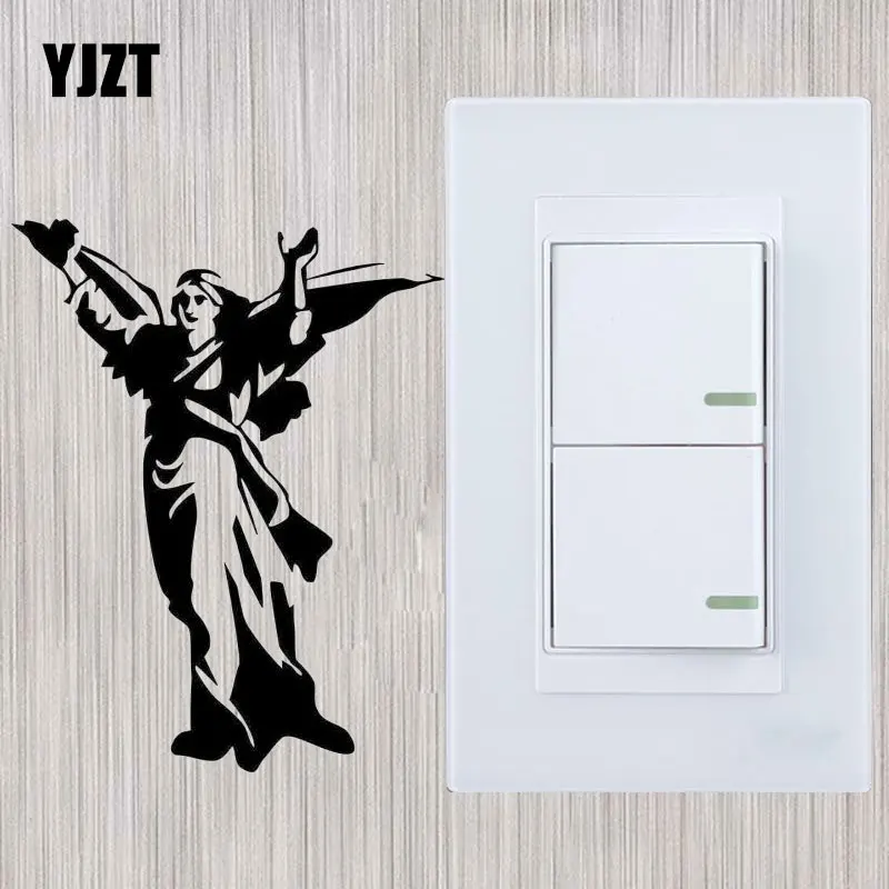 

YJZT Angel Fashion Bedroom Vinyl Wall Sticker Switch Decal Decor S18-0023