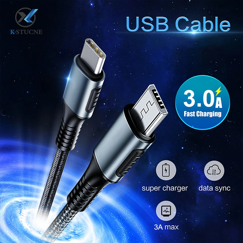 Кабель типа C для Micro USB для samsung Micro USB-type C, кабель для мужчин и женщин, совместимый USB-C для Macbook UsbC, быстрая зарядка данных