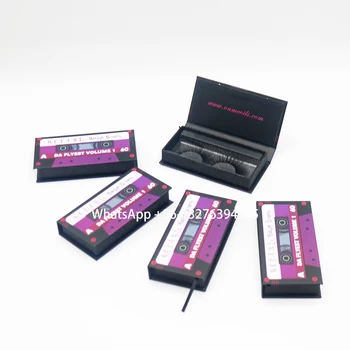

Rectangle Magnetic Tape Cover Lashes Cases With Tray Custom Lashbox Packaging With Logo Real Mink Eyelashes 100% Handmade Lashes