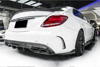 

2Pcs Rear Bumper Lip Diffuser Carbon Fiber for Benz C class W205 C180 C200 C300 C63 2/4 Door Sedan 2015 - 2019 FRP Splitters