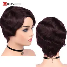 Cheap Wignee 6 inch 99J Short Human Hair Wigs For Black/White Women Remy Brazilian Glueless Hair Loose Wave Short Hair Curly Human Wig Cheap Wignee 6 inch 99J Short Human Hair Wigs For Black/White Women Remy Brazilian Glueless Hair Loose Wave Short Hair Curly Human Wig