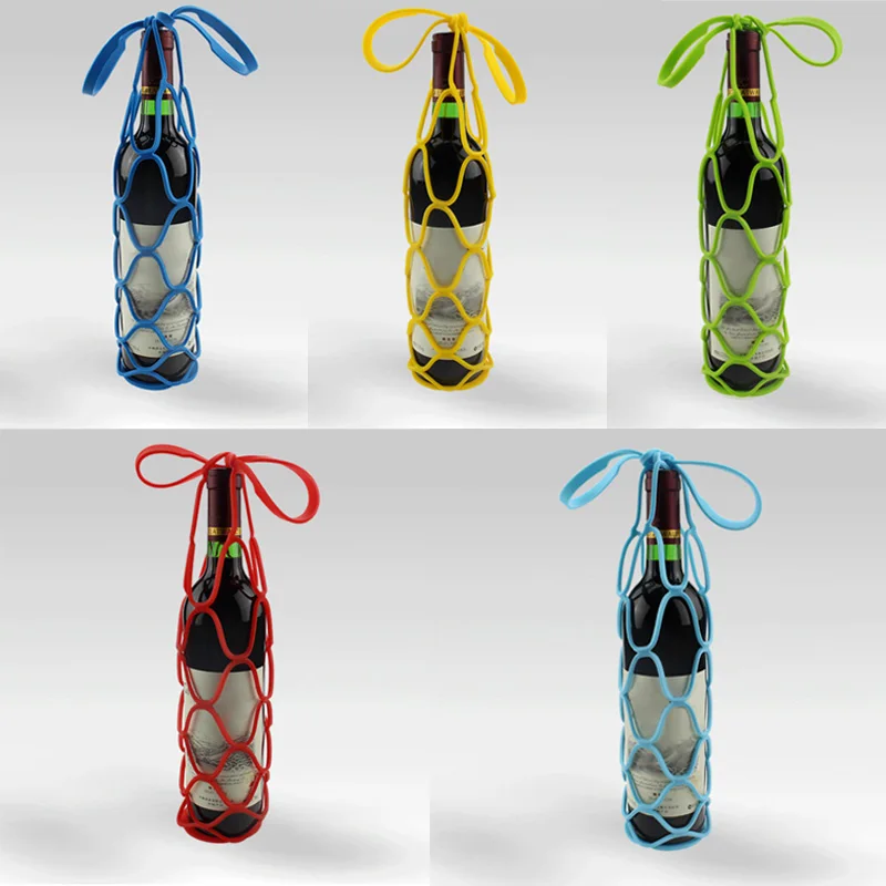 1Pcs Silicone Mesh Bag Basket Insulation Placemat Travel Picnic Wine Bottle Holder Professional Factory price Drop Shipping