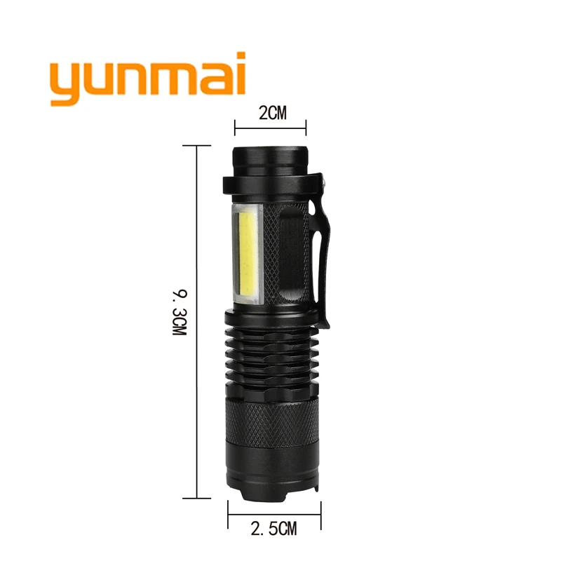 Yunmai Q5+ COB 3800lm алюминиевый светодиодный фонарь Водонепроницаемый зум портативный мини-фонарик aa 14500 аккумулятор Lampe Touche Linternas