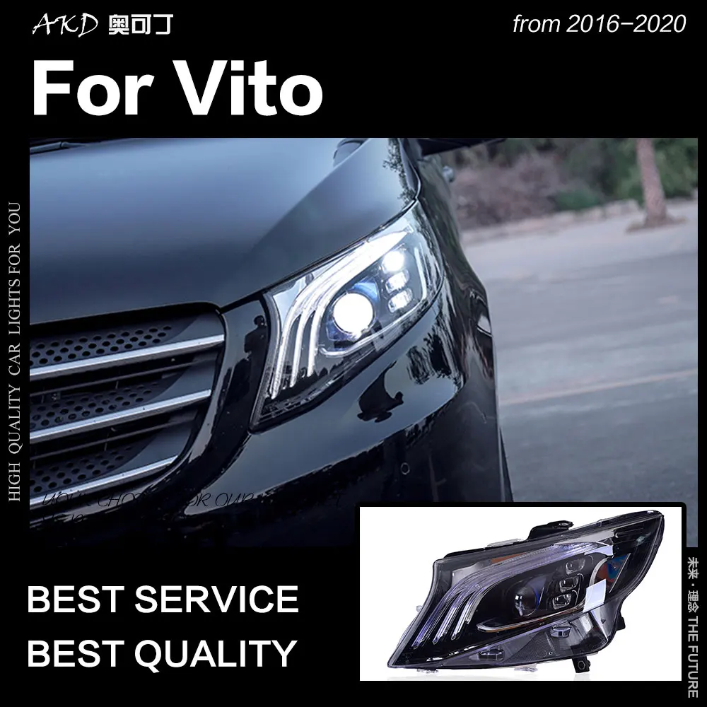 AKD автостайлинг фара для Benz Vito фары 2015-2019 Новинка V260 светодиодный ная DRL Hid