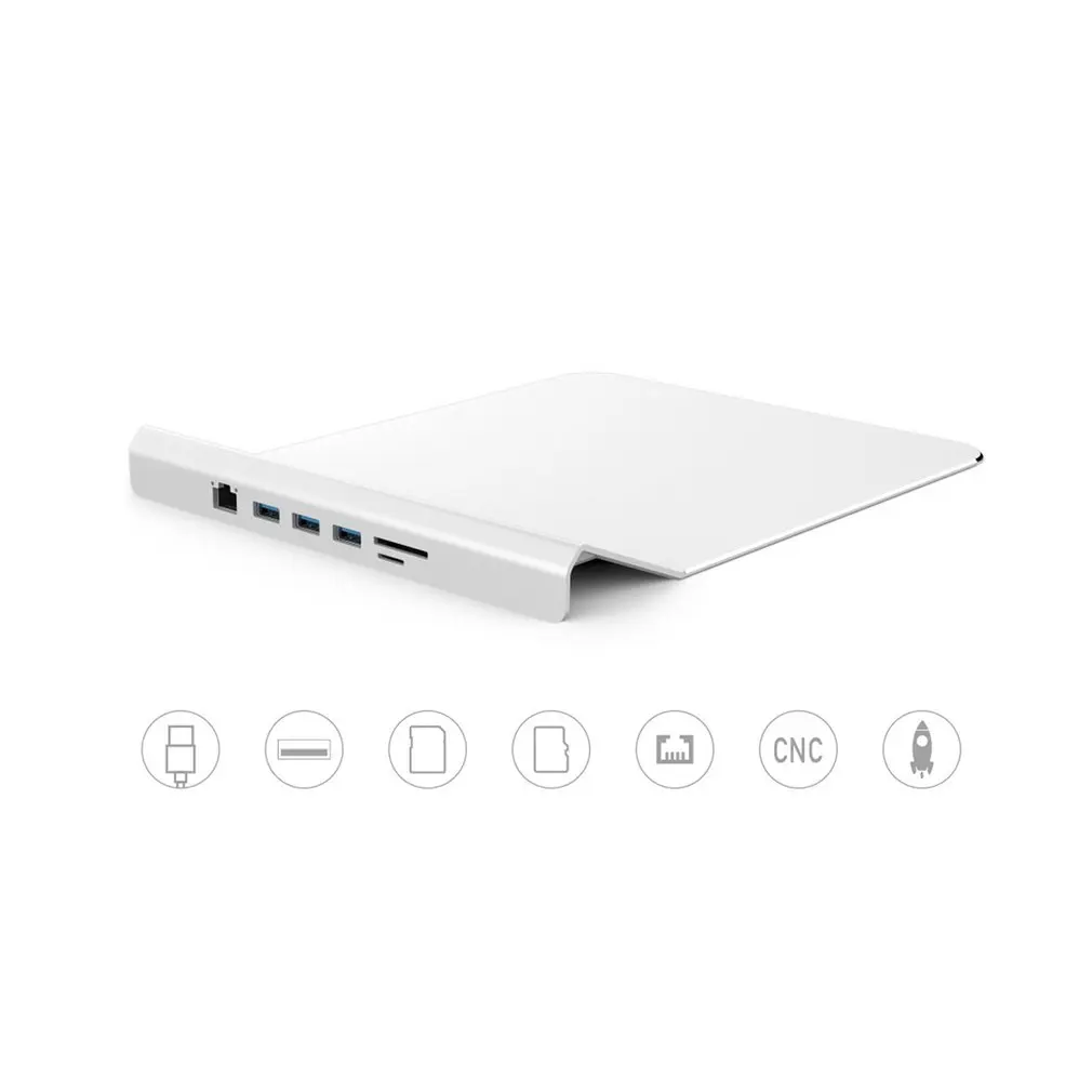 

USB3.0 HUB Multi-Functional Aluminium Alloy Mouse Pad 6-in-1 Docking Station USB Hub Extender Electronics Products