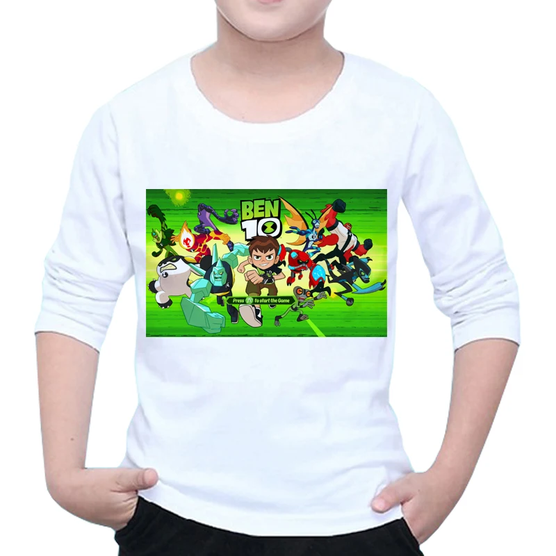 Модная детская футболка с изображением Бена 10, крутые топы с длинными рукавами для мальчиков, Повседневная футболка, одежда для малышей, Y21-2 - Цвет: 6