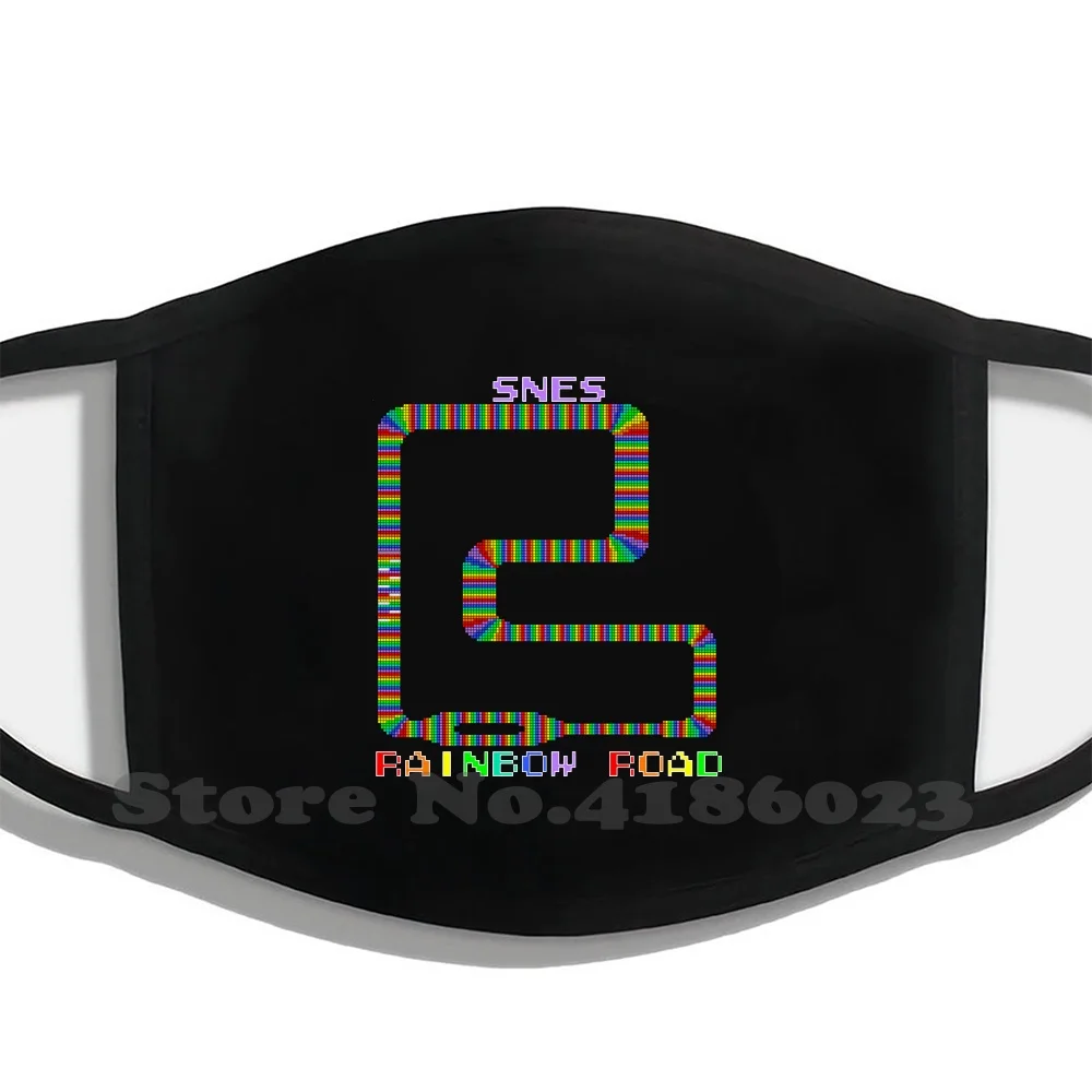 Snes Rainbow Road мужские и женские моющиеся черные маски Super Nintendo Famicom Sfc видеоигры Mario |