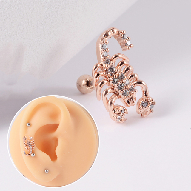 361L Surgical Steel Cz Ear Tragus Cartilage Crystal Lightning Snake Lobe Earrings Helix Earring Barbell Piercing Jewelry 20G