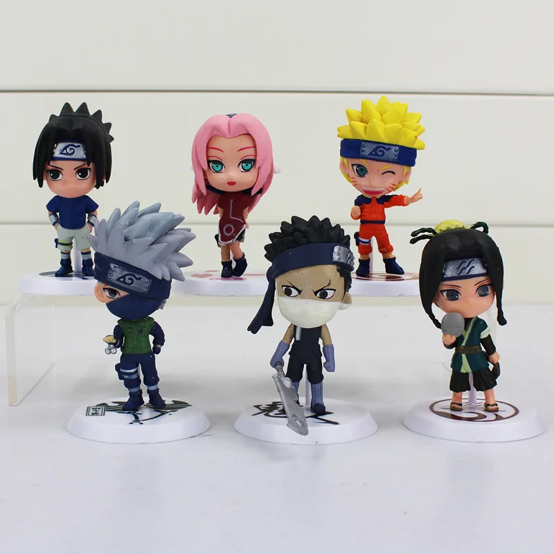 6 шт./лот 7 см Рисунок, аниме, Наруто игрушки SASUKE kakashi Сакура Гаара; обувь в стиле Итачи Obito Мадара Пчела-убийца мини-модель куклы для детей - Цвет: Style 1