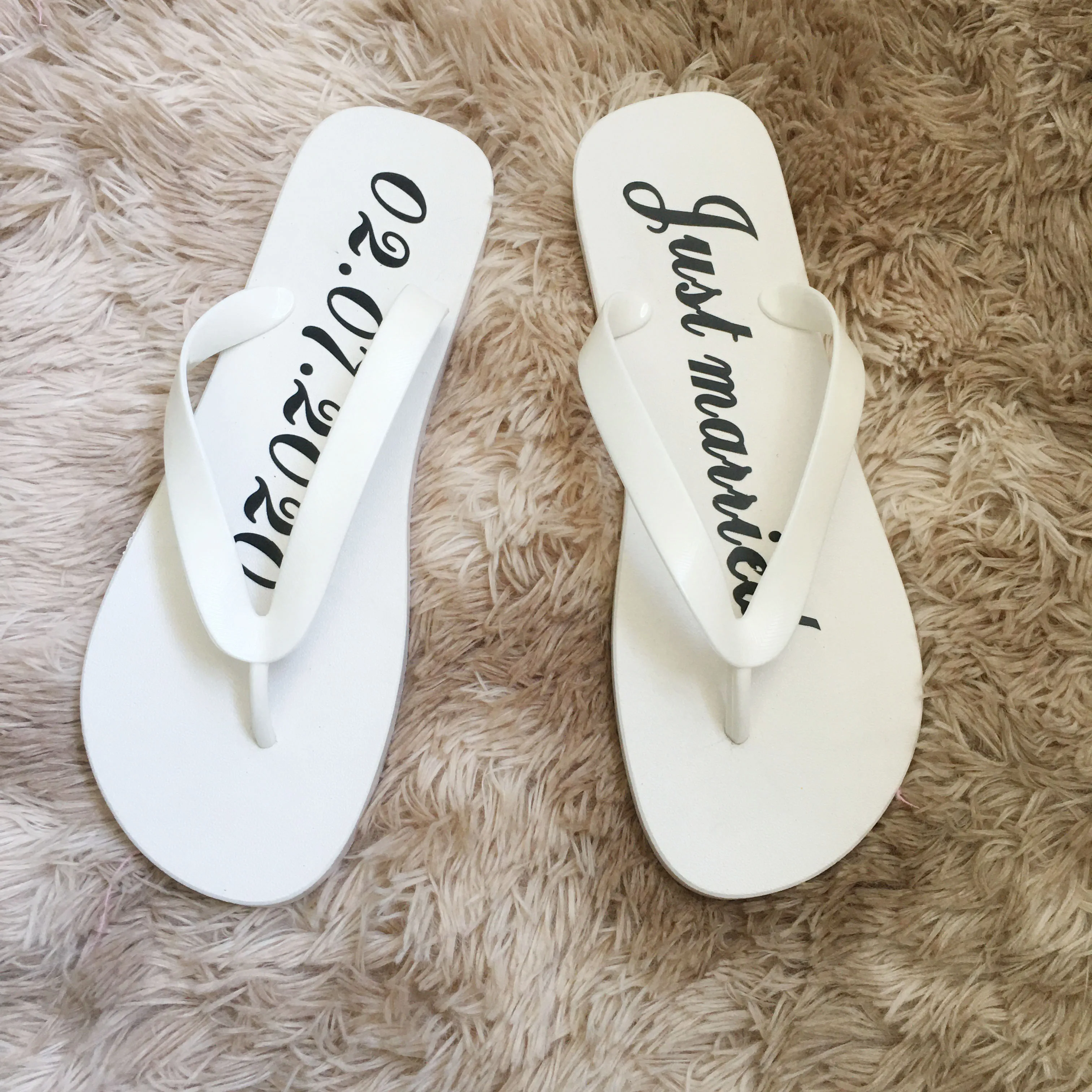 Personalizzato bianco nero infradito matrimonio sposo sposa per essere  addio al nubilato regali per marito donna uomo ragazza|Party Favors| -  AliExpress