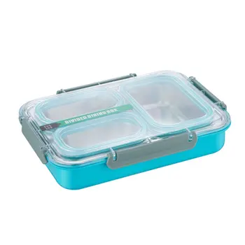 

Stainless Steel Lunch Box Adults Children Sealed Insulated Compartmented Student Bento Box Three Compartments