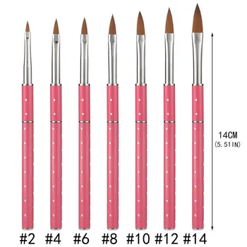 

New DIY UV Gel Drawing Painting Brush Nail Art Acrylic Pen Extension Manicure Tools Metal Handle with Diamond Hair Pencil