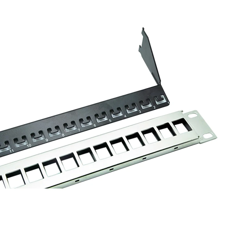 Painel Modular em Branco com 24 Portas Placa Frontal com Campo de Etiqueta 1u 19 Polegadas Descarga do tipo Keystone - Imagem 2