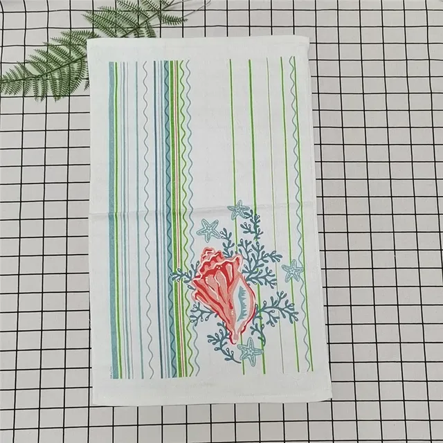 1Pc 41x64cm Cotton Tea Towel Dish Cleaning Cloth Colorful Printed Napkins Cooking Tools Kitchen Towels Style 14