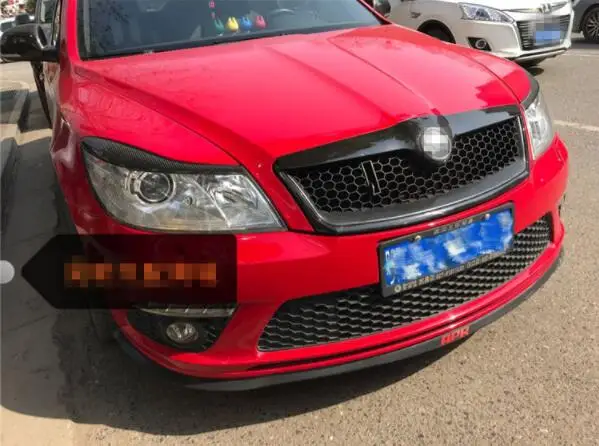 Автомобильный Стайлинг ABS Передняя решетка Вокруг отделки гоночных грилей отделка для Skoda New Octavia RS 2010