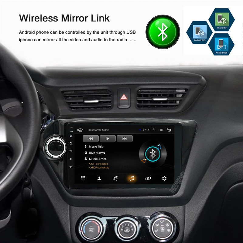 2 din Android 9 0 для KIA RIO 3 &amp 4 Автомобильный мультимедийный видео плеер &quotсенсорный