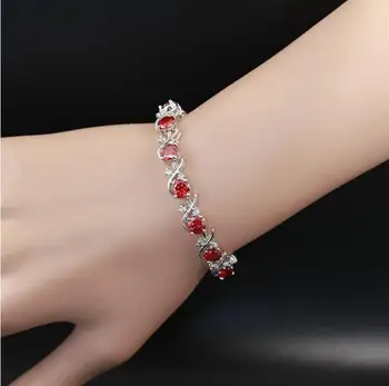 

European and American fashion AAA zircon bracelet Natural crystal zircon round fashion plum bracelet