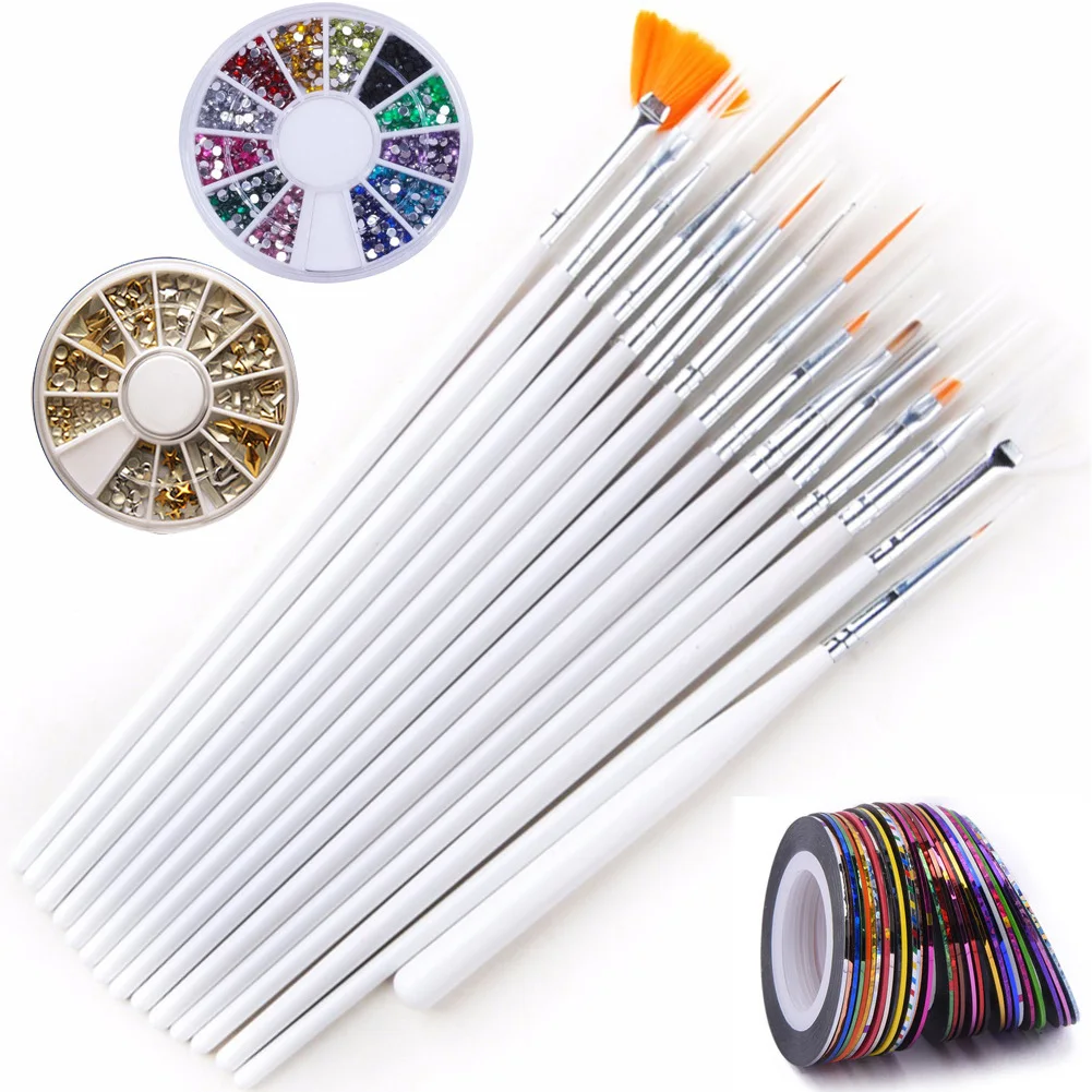 Набор профессиональных изысканных украшений для ногтей разных цветов, стразы для дома, ленты, акриловые декоративные ручки
