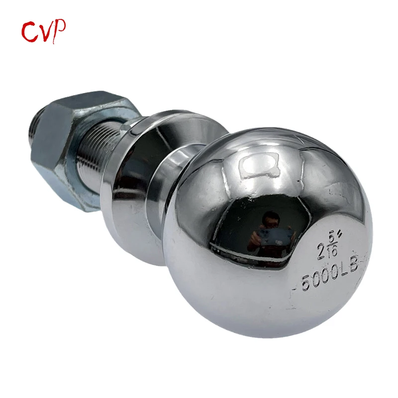 Chrome Tow Ball 2-5/16"(58.7mm), 1" shank dia. Trailer Hitch Towball Capacity 5000lbs, trailer parts,trailer coupling towball