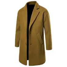Тренч, мужской повседневный осенний зимний теплый Тренч, Модный деловой длинный тонкий пиджак, верхняя одежда, винтажный Тренч