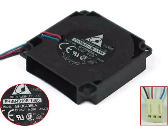 

Вентилятор охлаждения сервера Delta Electronics BFB0405LA BM08 DC 05 в 0,09a 40x40x10 мм