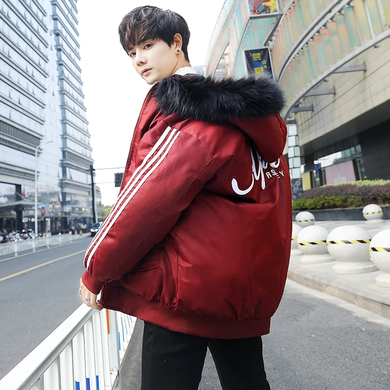 

2019 Men Jacket Coats Thicken Warm Winter Jackets Male Parka Hooded Outwear Cotton-padded Jacket korean fashion man clothes M-XL