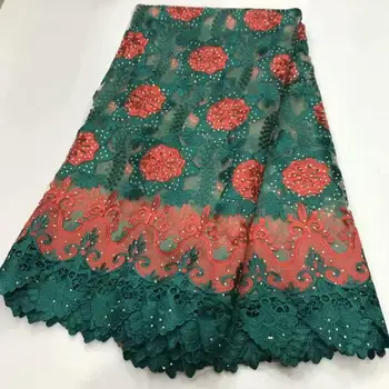 

Excellent party dress material French net lace fabric African tulle mesh material for sewing dress ZQN287(5yards/lot)