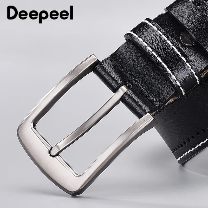 Мужской ремень из коровьей кожи Deepeel1pc 3 8*110 125 см металлическая пряжка украшение в