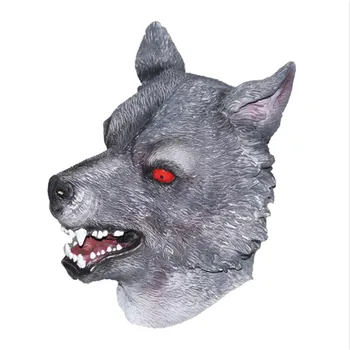 

2020 Hot Realistic Halloween Adult Mask Horror Ferocious Animal Dog Latex Wolf Mask