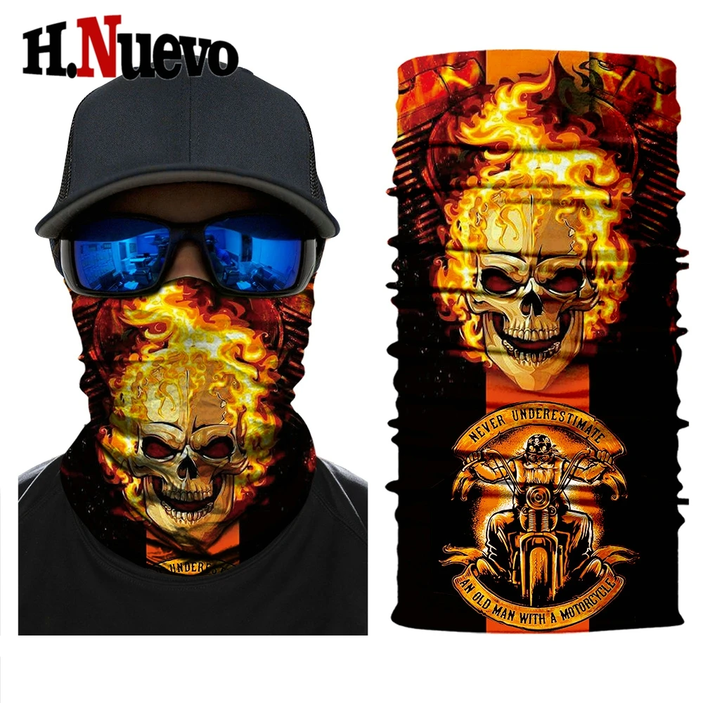 

Biker Skull Mask Headband Scarf Motorcycle Face Mask Outdoor Sports Fishing Face Bandana Shield Magic Balaclava Men's Headscarf