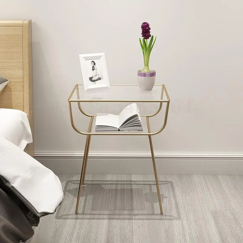 Nordic Coffee Table Side Modern Creative Simple Metal Golden Sofa Corner Iron Bedside |