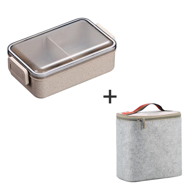 WORTHBUY, японская микроволновая печь, коробка для бэнто, Пшеничная солома, детский Ланч-бокс, герметичный, бенто, Ланч-бокс для детей, школьный контейнер для еды - Цвет: Set A1