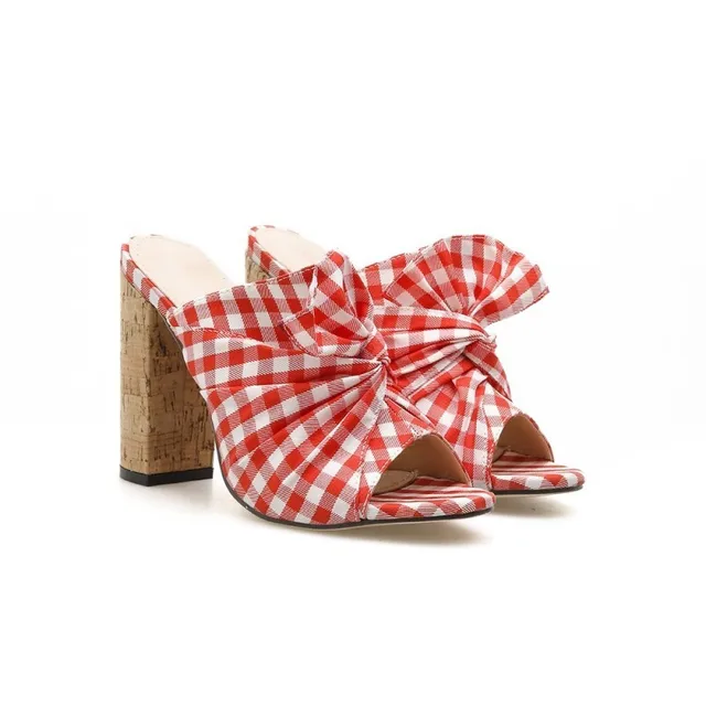 ladies red tartan slippers